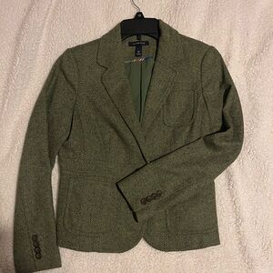 Green Herringbone Blazer
